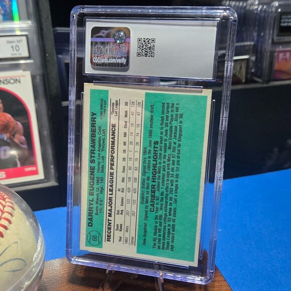 1984 Donruss #68 Darryl Strawberry (RC) w/ JSA Certified Autograph Baseball - Picture 2 of 3